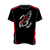 Image sur T-shirt col rond deux tons - Education physique (Noir/rouge)